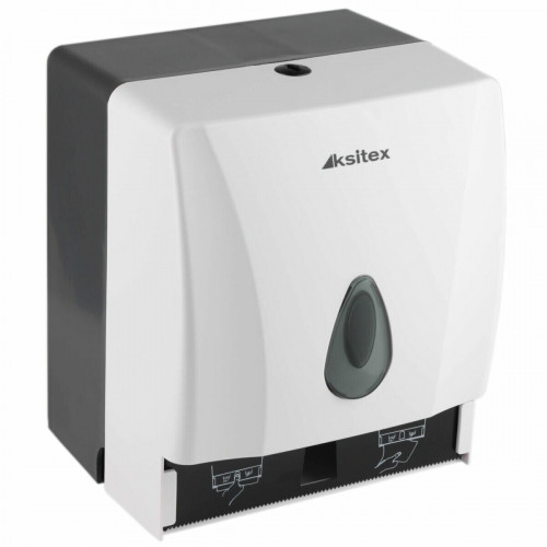 Диспенсер рулонный и листовых полотенец Ksitex TH-8218A пластиковый бело-серый